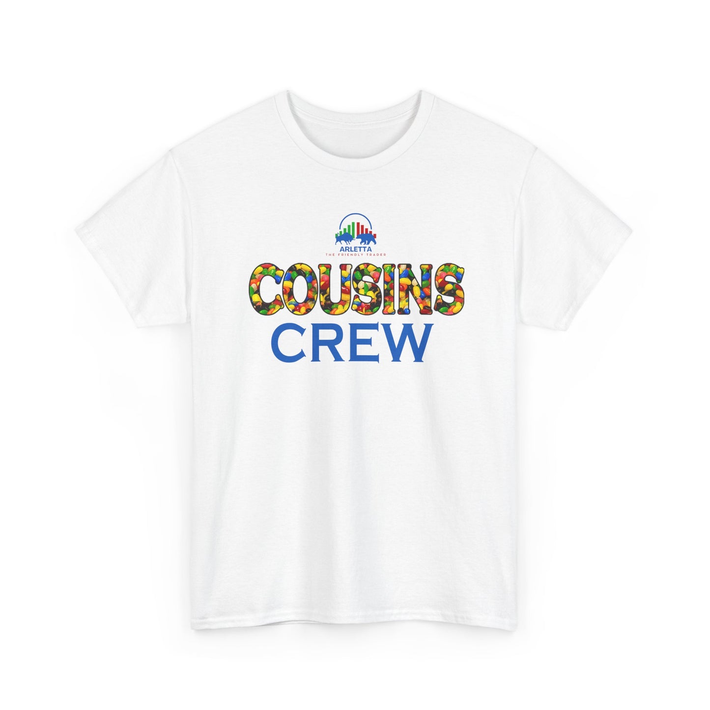 Cousins Crew Exclusive Unisex Heavy Cotton Tee – Learn to Trade with Arletta the Friendly Trader