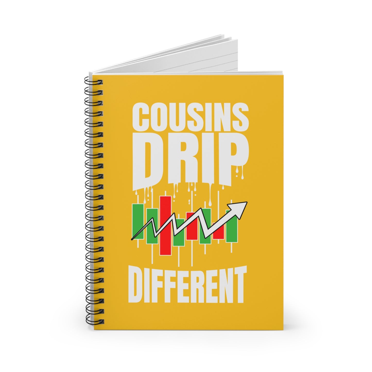 Cousins Drip Spiral Notebook — Trendy Stock Market Graphic Ruled Journal