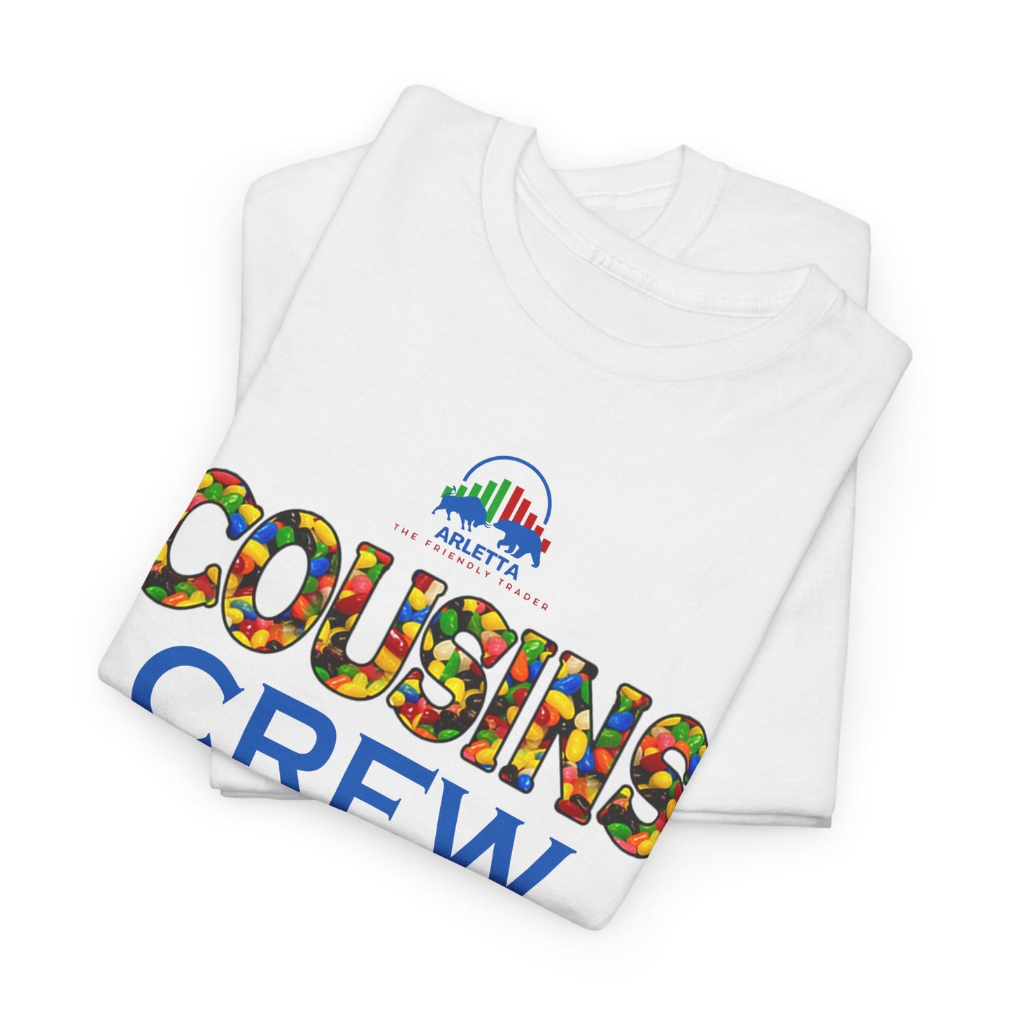 Cousins Crew Exclusive Unisex Heavy Cotton Tee – Learn to Trade with Arletta the Friendly Trader