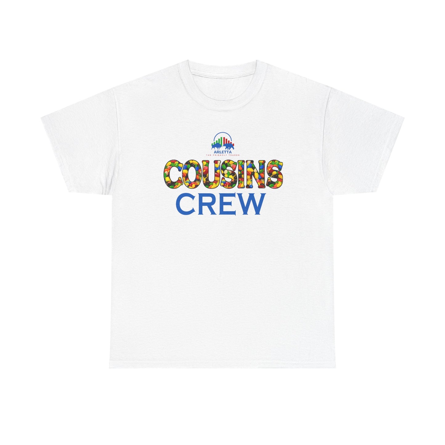Cousins Crew Exclusive Unisex Heavy Cotton Tee – Learn to Trade with Arletta the Friendly Trader