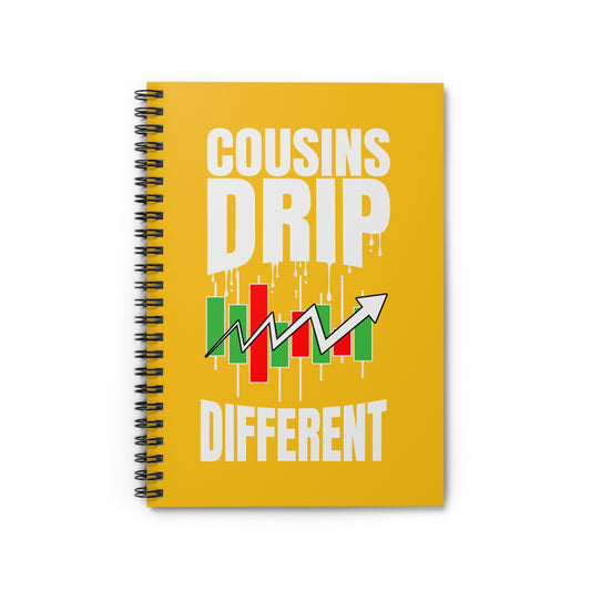 Cousins Drip Spiral Notebook — Trendy Stock Market Graphic Ruled Journal