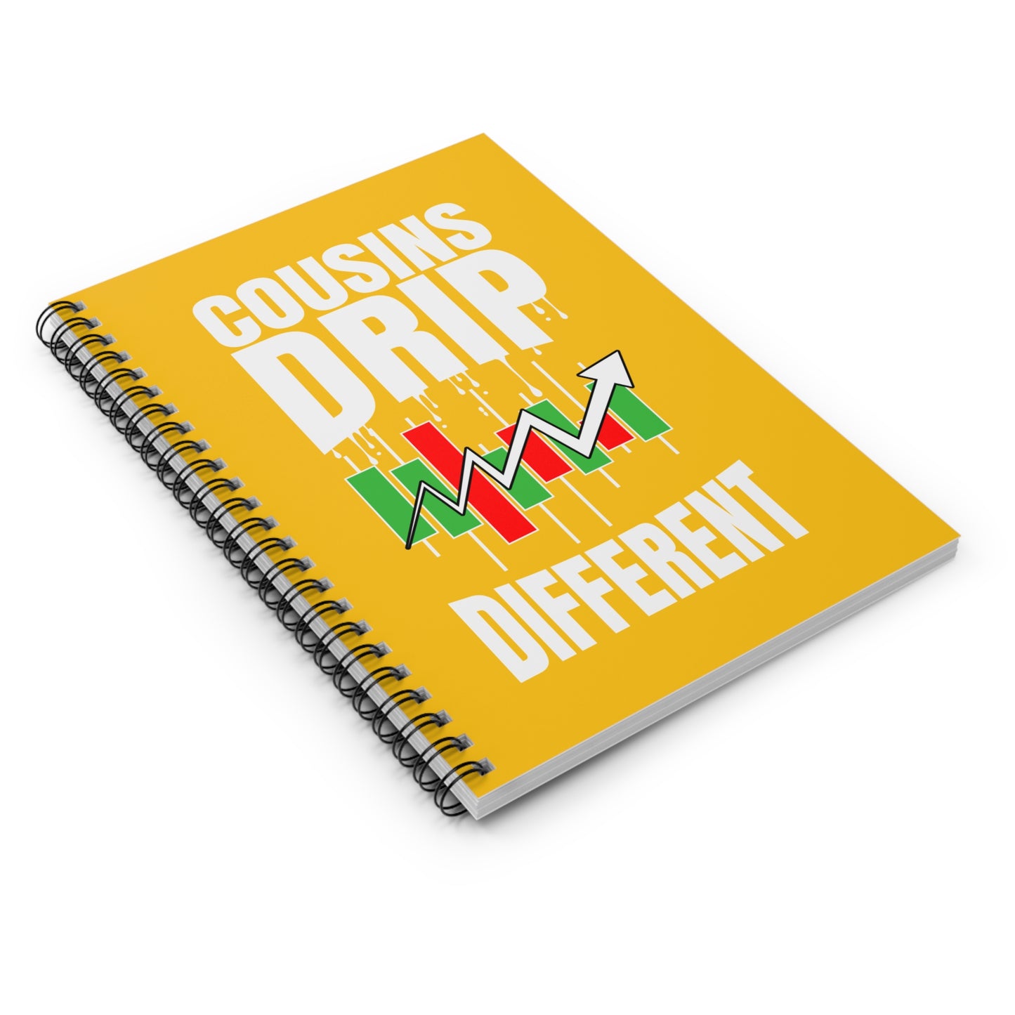 Cousins Drip Spiral Notebook — Trendy Stock Market Graphic Ruled Journal